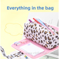 Two fold pen bag with printed zipper
